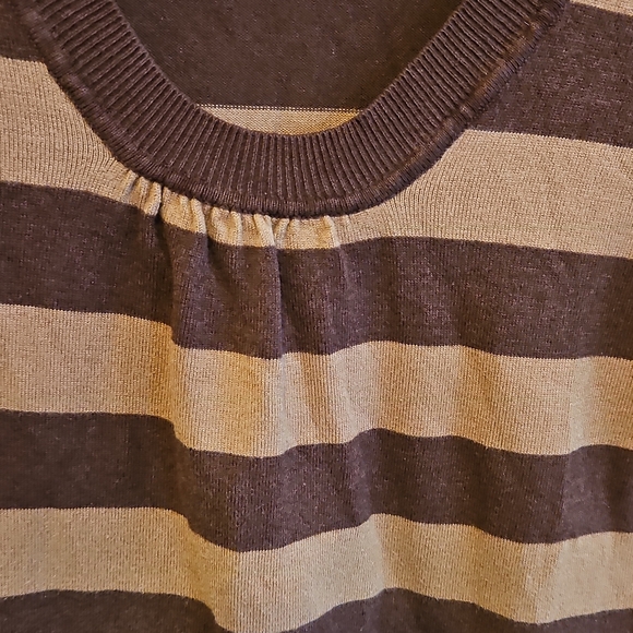 Rue21 Chocolate and Beige Striped Crew Neck Sweater - Picture 3 of 5